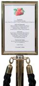 Sign Holder A4 Classic Gold Barrier Post Stanchion ropes retractable barriers queue queuing tensator tensa stanchion image