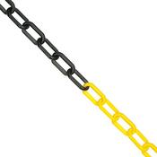Plastic Chain Yellow Black ropes posts retractable barriers queue queuing tensator tensa stanchion image