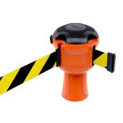 SkipperTM Retractable Tape Barrier Traffic Cone Skipper Post Black Yellow Belt ropes posts queue queuing tensator tensa stanchion