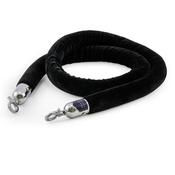 Classic Velvet Barrier Rope  Black with Chrome Ends  200 cm