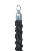 Classic Twisted Barrier Rope Black Chrome posts retractable barriers queue queuing tensator tensa stanchion
