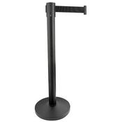 end of line Black Retractable Barrier Post - Pair image