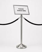 A3 15° Angled Landscape Sign Holder – Chrome | queue.ie