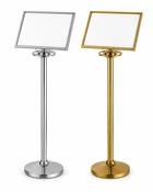 A3 Angled Sign Holder – Chrome or Gold | queue.ie