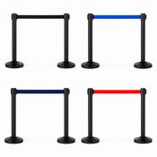 Black Retractable Queue Barrier – 3m Belt  | queue essentials image