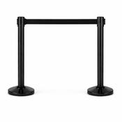 Black Retractable Queue Barrier – 3m Belt | queue.ie image