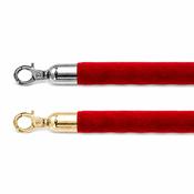 Red Velvet Queue Rope 1.5m | Gold or Chrome Ends