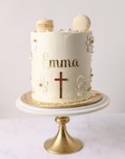 Communion &amp;amp; Confirmation Tall Personalised Cake (White) image