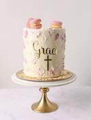 Communion &amp;amp; Confirmation Tall Personalised Cake (Pink) image