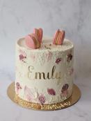 Pink Luxury Personalised Cake with Macarons