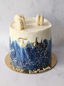 Blue Luxury Personalised Cake with Macarons