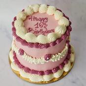 Pink &amp;amp; White Vintage Cake