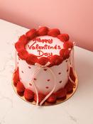 Pink &amp;amp; Red Heart Round Cake