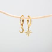 Azure, Star and Moon Crystal Huggies Gold image