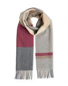 Foxford, Red Colour Block Lambswool Scarf image
