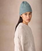 Irelands Eye, The Elio Cashmere Cable Hat Ocean Mist