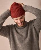 Irelands Eye, The Luxe Cashmere Ribbed Hat Copper Marl image