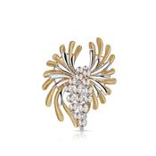 Newbridge, Two Tone Brooch with Crystal Honey Stones