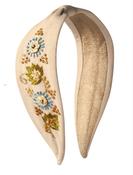 Powder, Embroidered Headband - Perfect Posie - Coconut
