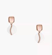Skagen, White Glass Organic Shape Earring image