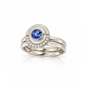 White Gold Sapphire Deco Ring Set image