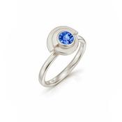 White Gold Sapphire Deco Ring image
