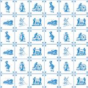 Dolls House Blue Delft Tile Wallpaper