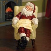 Dolls House Sleeping Santa in Chair image
