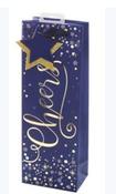 Christmas Bottle Bag Seasons Greetings (Blue)