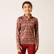 Ariat Kids Lowell 1/4 Zip Baselayer in Red Ochre Dala Horse image