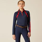 Ariat Kids Sunstopper 3.0 1/4 Zip Baselayer in Navy &amp; Red