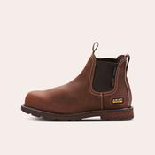 Ariat Men's Groundbreaker Chelsea Waterproof Steel Toe Work Boot in Dark Brown image