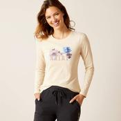 Ariat Women's Peonies T-Shirt in Oatmeal Heather image