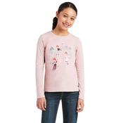 Ariat Youth Powder Ponies Long-sleeve T-Shirt Ash Rose image
