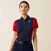 Ariat Women's Taryn Polo Shirt in Navy &amp; Red image