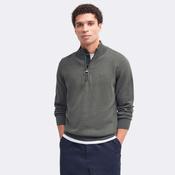 Barbour Men's Cotton Half-Zip Jumper in Olive Marl