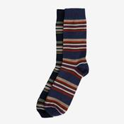 Barbour Summer Socks in Multi Stripe Navy &amp; Green - 2 Pack image