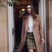 Barbour Women's Cottesmore Wool Coat in Camel image