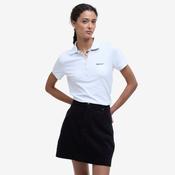 Barbour Women's Portsdown Polo Shirt in White &amp; Hessian image