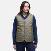 Barbour Women's Reversible Quilted Liner Gilet in Timberwolf &amp; Marigold image