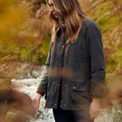 Barbour Women's Tartan Ashby Waxed Jacket in Dark Classic image