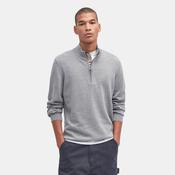 Barbour Men's Cotton Quarter Zip Knit Jumper in Grey Marl image