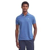 Barbour Men's Tartan Pique Polo Shirt in Dark Chambray Marl image