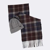 Barbour Swinton Beanie &amp; Galingale Scarf Gift Set in Midnight Oak