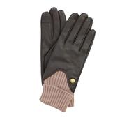 Barbour Women's Deanna Leather Gloves in Brown and Camel image