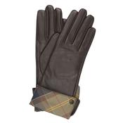Barbour Women's Lady Jane Leather Gloves in Choco &amp; Classic Tartan