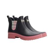 Barbour Women's Mallow Chelsea Wellington Boots in Navy and Cherry Blossom