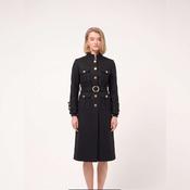 Cristina Barros Long Military Coat in Black image