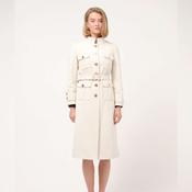 Cristina Barros Long Military Coat in Pearl image