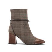 Cristina Barros Plaid Ankle Boots in Brown image